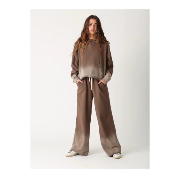 Electric & Rose Pants - Electric & Rose Yvonne sweatshirt hoodie & sweatpants set brown XS